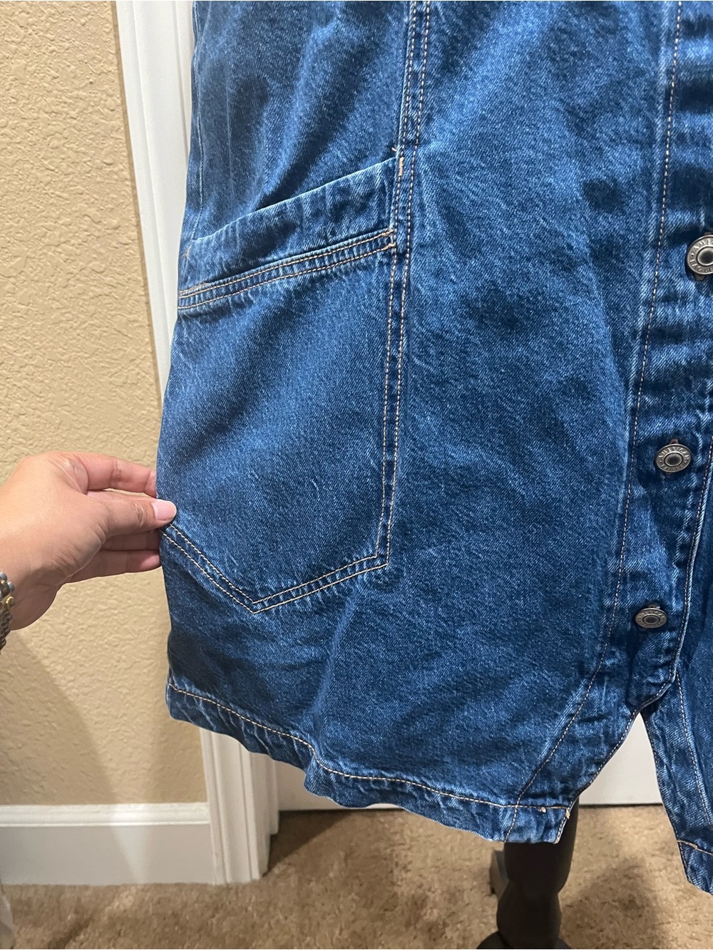 AMERICAN EAGLE DENIM JUMPER DRESS - Picture 7 of 11
